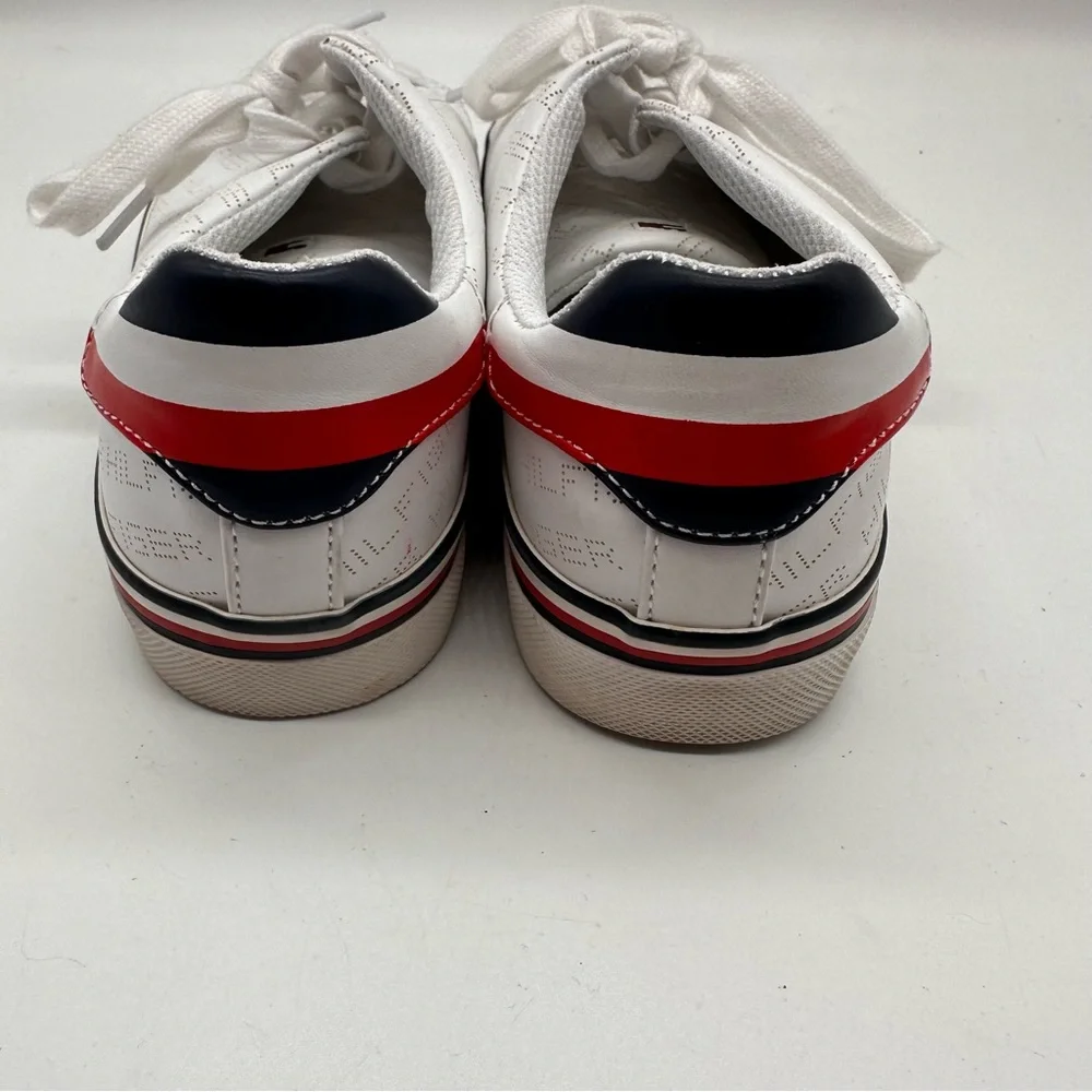 Tommy Hilfiger Falconer Perforated Leather Logo Sneakers 8.5
